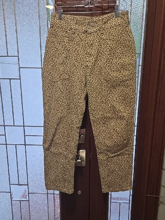 Anthropologie Beige Leopard Print Straight Jeans - Picture 3 of 8